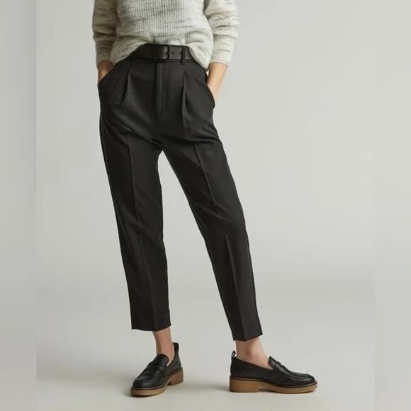 Everlane The Tencel Way High Taper Pant Black Size 4 NEW $128 Ankle Relaxed - Picture 1 of 6